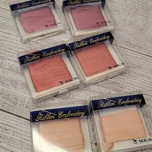 Mokuba Embroidery Sylk Ribbon - 7mm - 6 Packs Shades of Pink #4 - 3 yds each